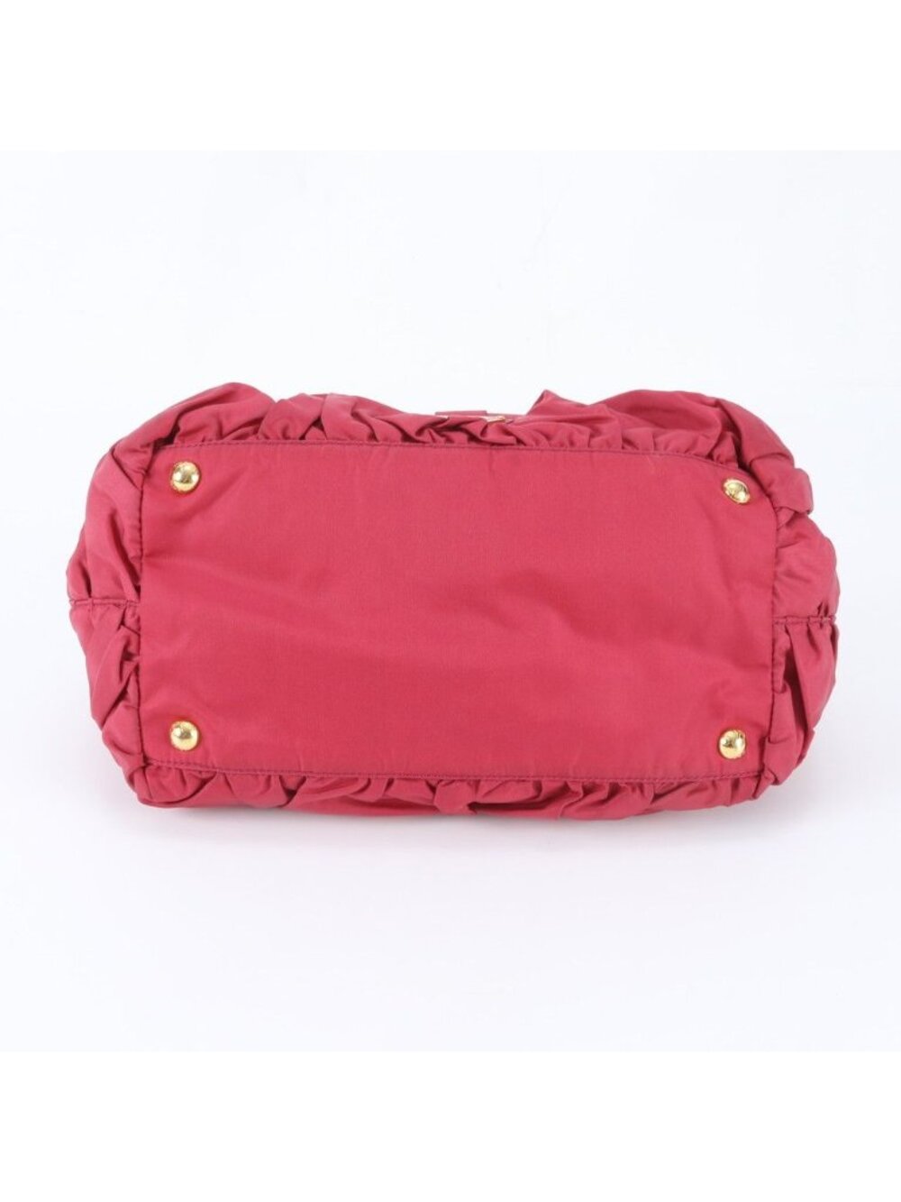 ★SOLD★ Prada Tessuto Nylon Triangle Logo Ruffle Leather Tote Shoulder Hand - Picture 5 of 8